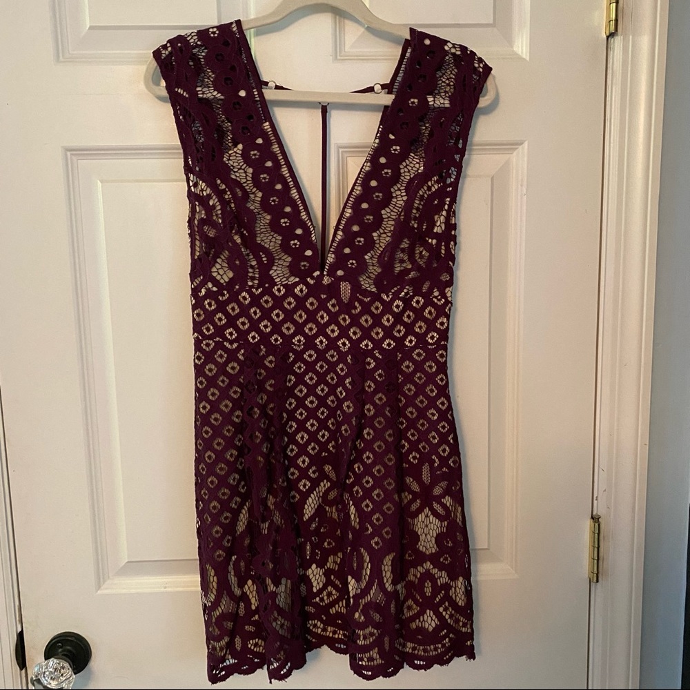 Free People Lace Maroon Dress